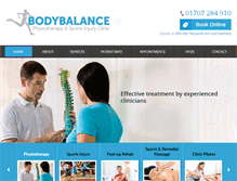 Tablet Screenshot of bodybalancephysio.com